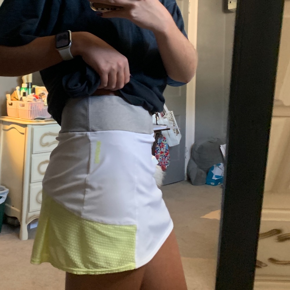white tennis skirt